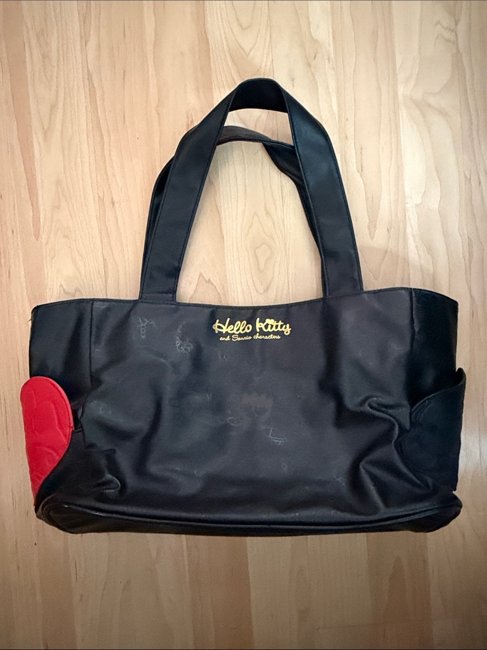 Hello Kitty Black Tote with Red Accent Pocket